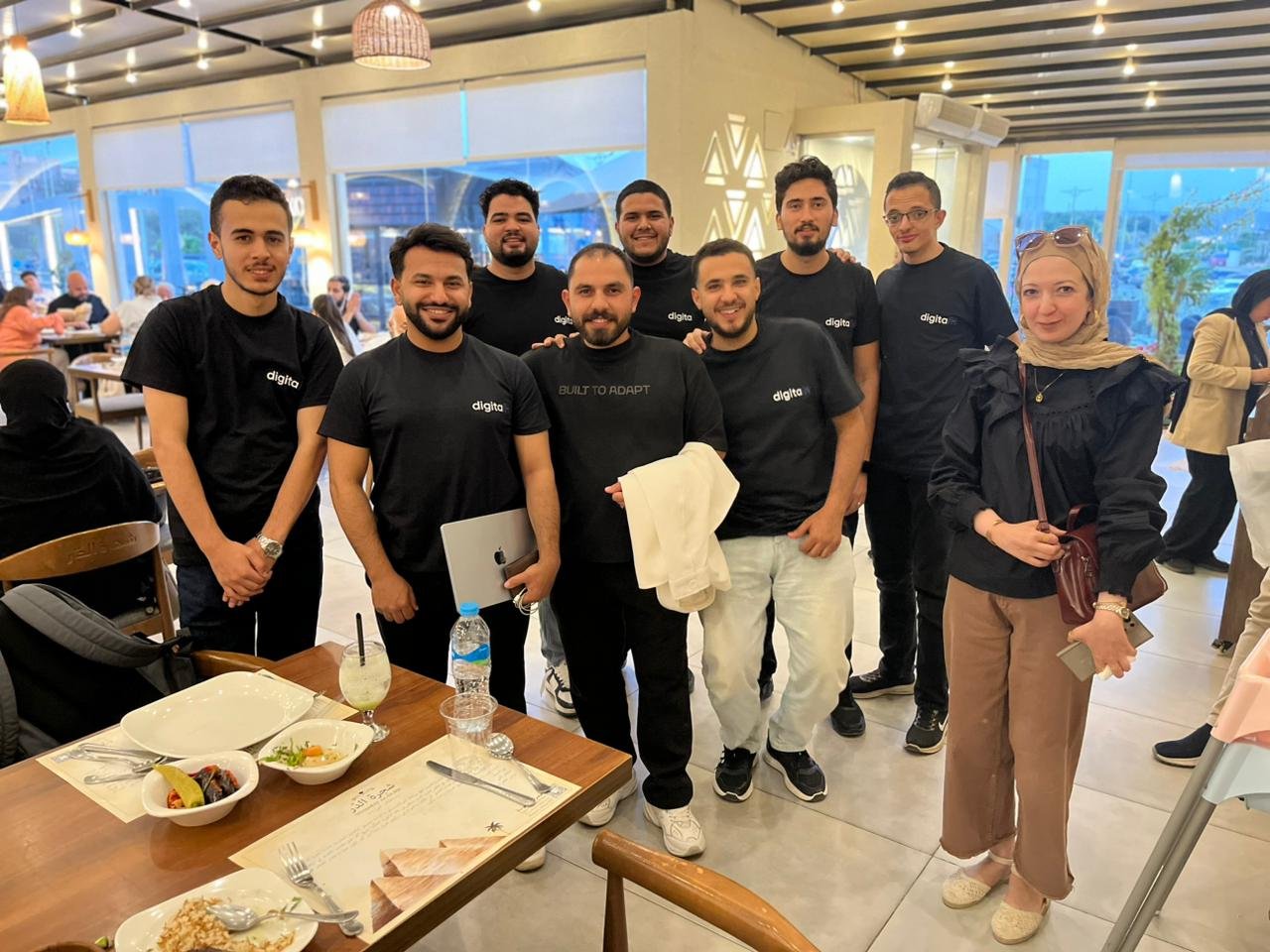 We work together. We eat together.